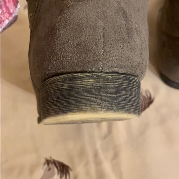 Taupe colored mid knee Boots. - Picture 8 of 14